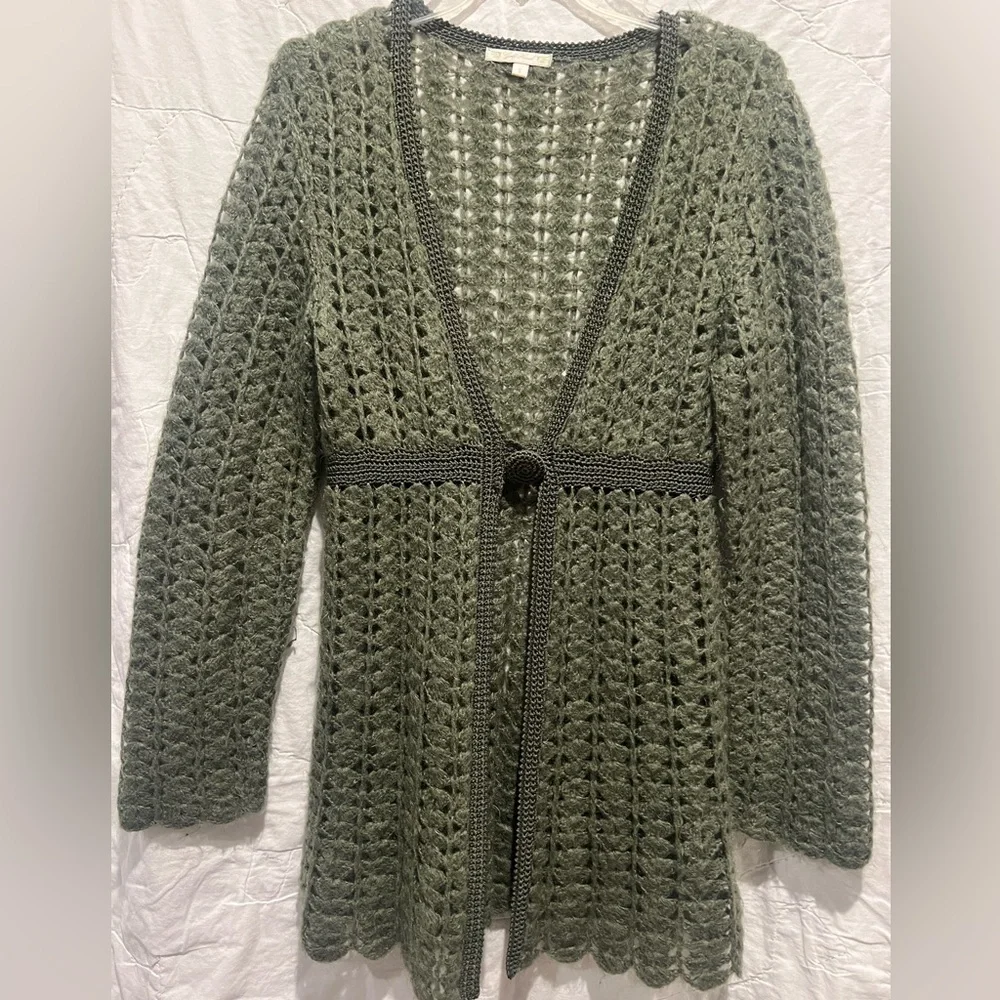 Gold Hawk Open Knit Sweater Cardigan  
Sz: S - Picture 12 of 14